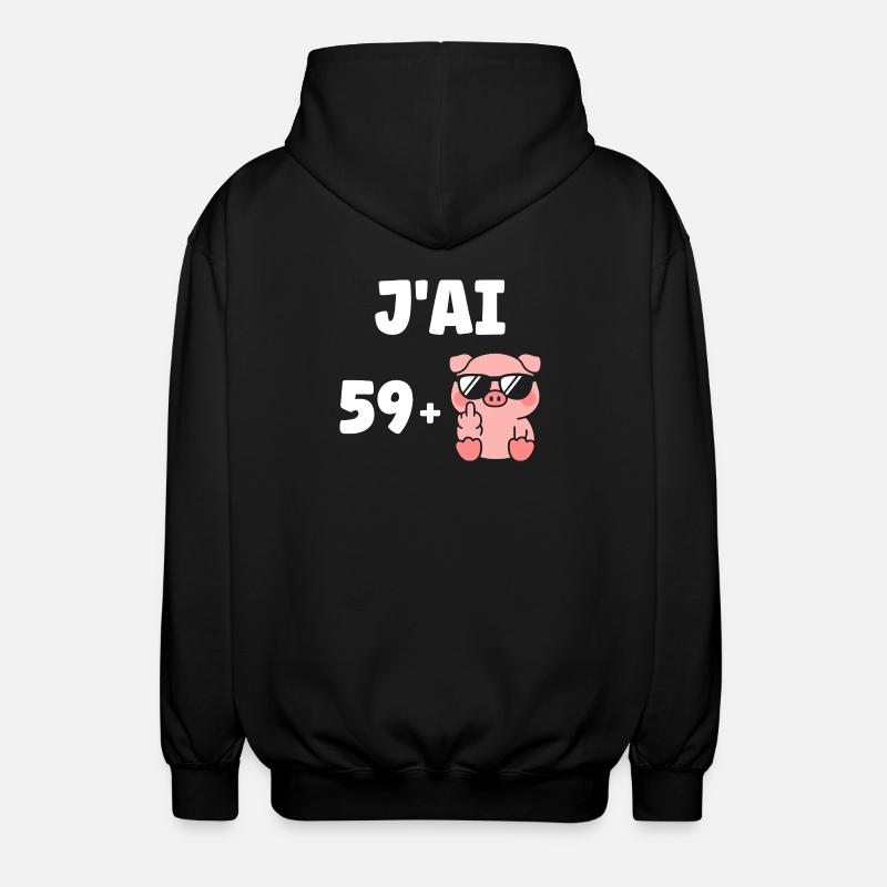 60 ans - Veste à capuche unisexe - noir