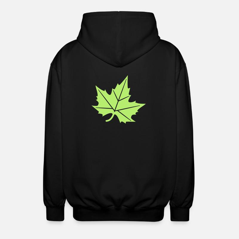 Platane Blatt Design - Unisex Kapuzenjacke - Schwarz