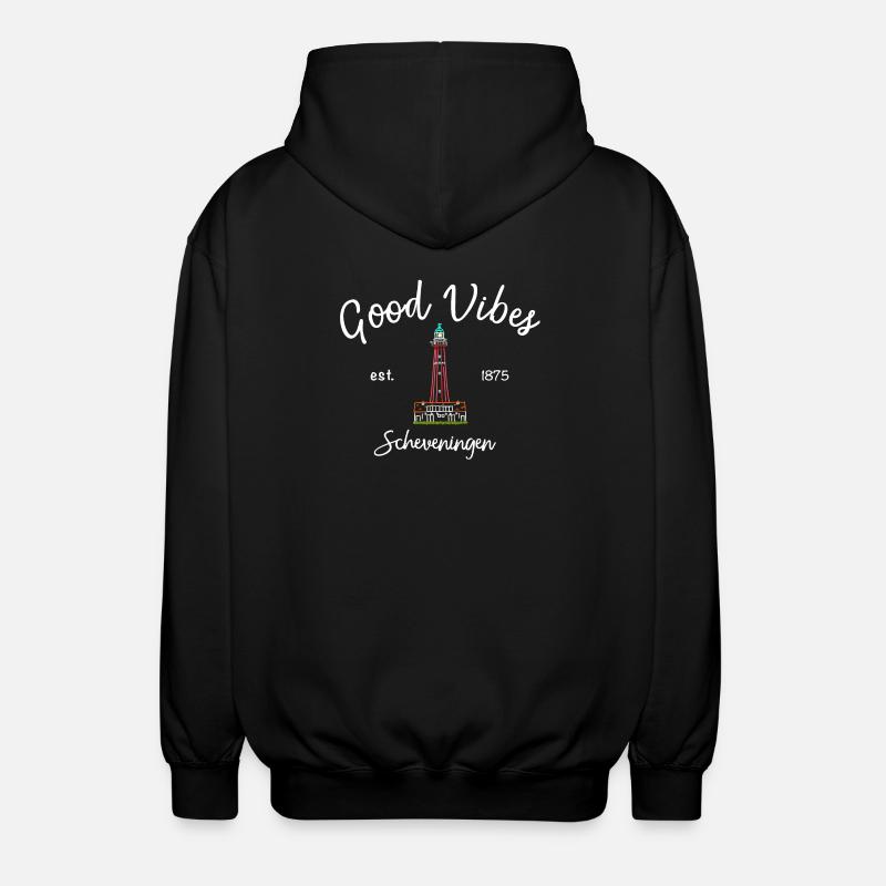 Scheveningen, La Haye, Pays-Bas, Phare - Veste à capuche unisexe - noir