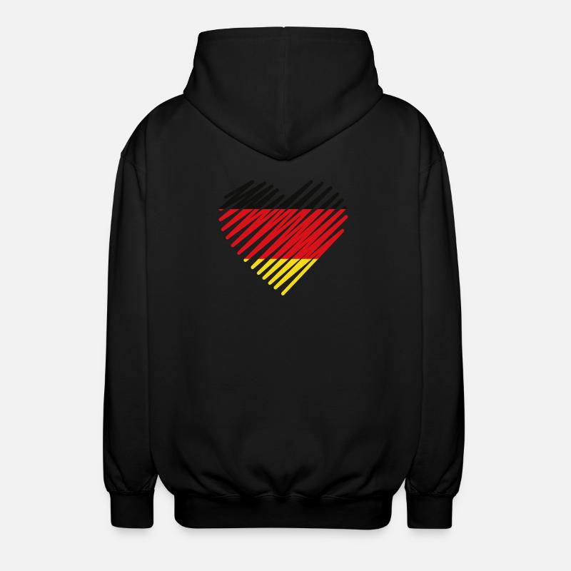 Abstrakte deutsche Flagge Herz Design - Unisex Kapuzenjacke - Schwarz