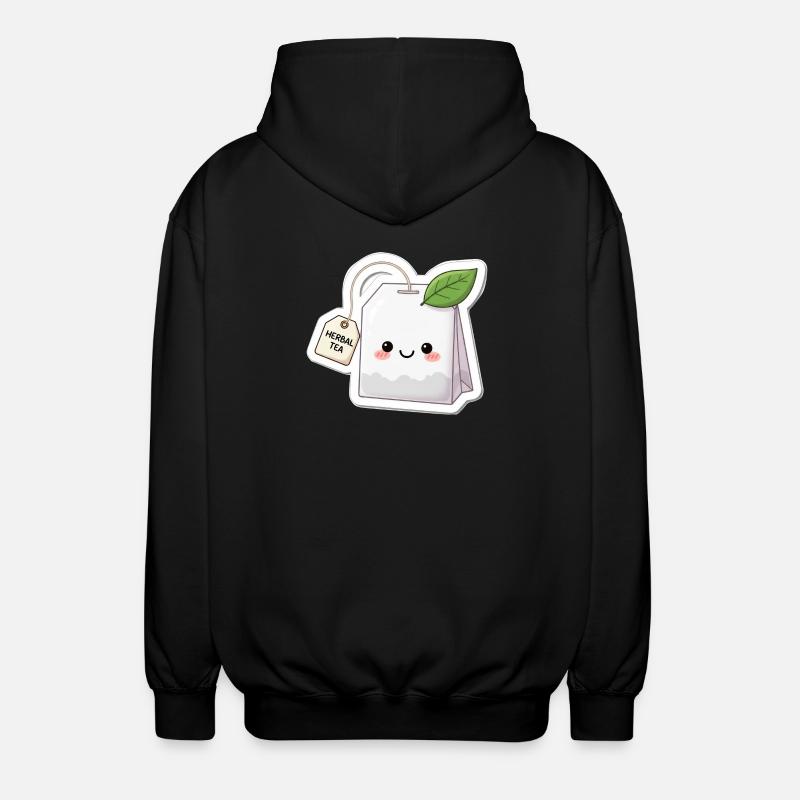 Kawaii Kräutertee Beutel Illustration - Unisex Kapuzenjacke - Schwarz
