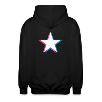 3D Star - Starlette de célébrité Sujet dangereusement chaud - Veste à capuche unisexe - noir - Dos - AI Model Male 185 light (185cm)