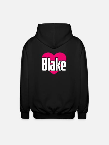 J’aime Blake Coeur rose J’aime Blake - Veste à capuche unisexe - noir