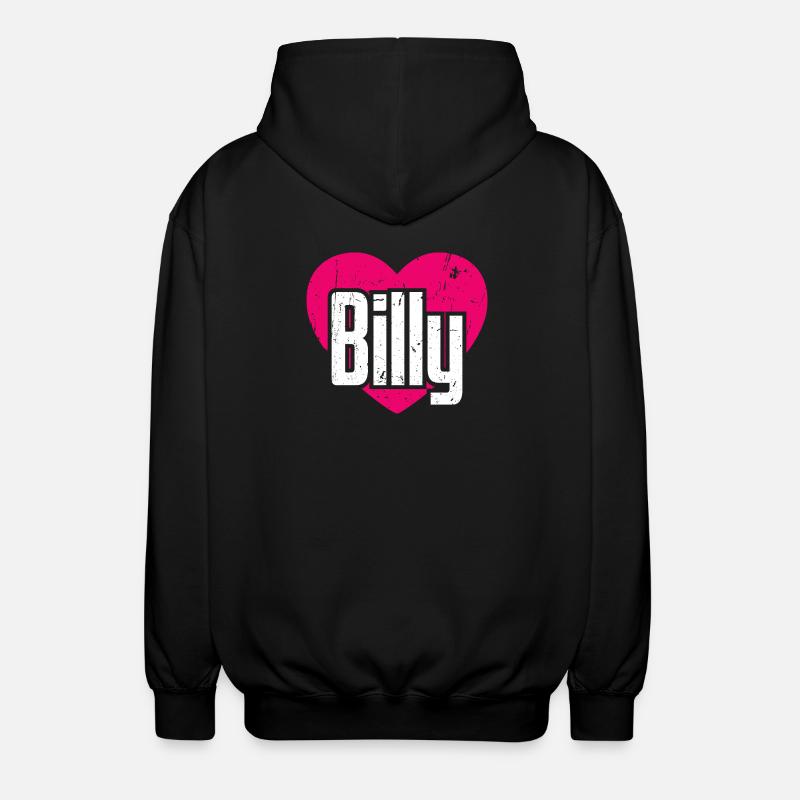 J’aime Billy Coeur Rose J’aime Billy - Veste à capuche unisexe - noir