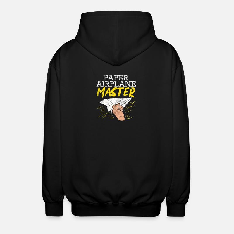 Funny Paper Airplane Master Graphic - Unisex Kapuzenjacke - Schwarz