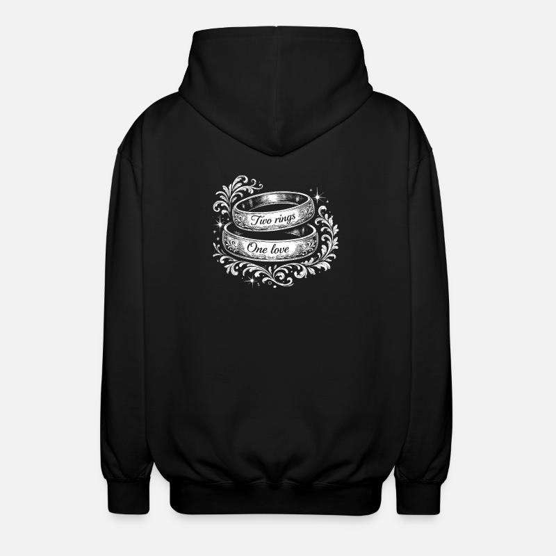 Zwei Ringe Eine Liebe - Unisex Kapuzenjacke - Schwarz