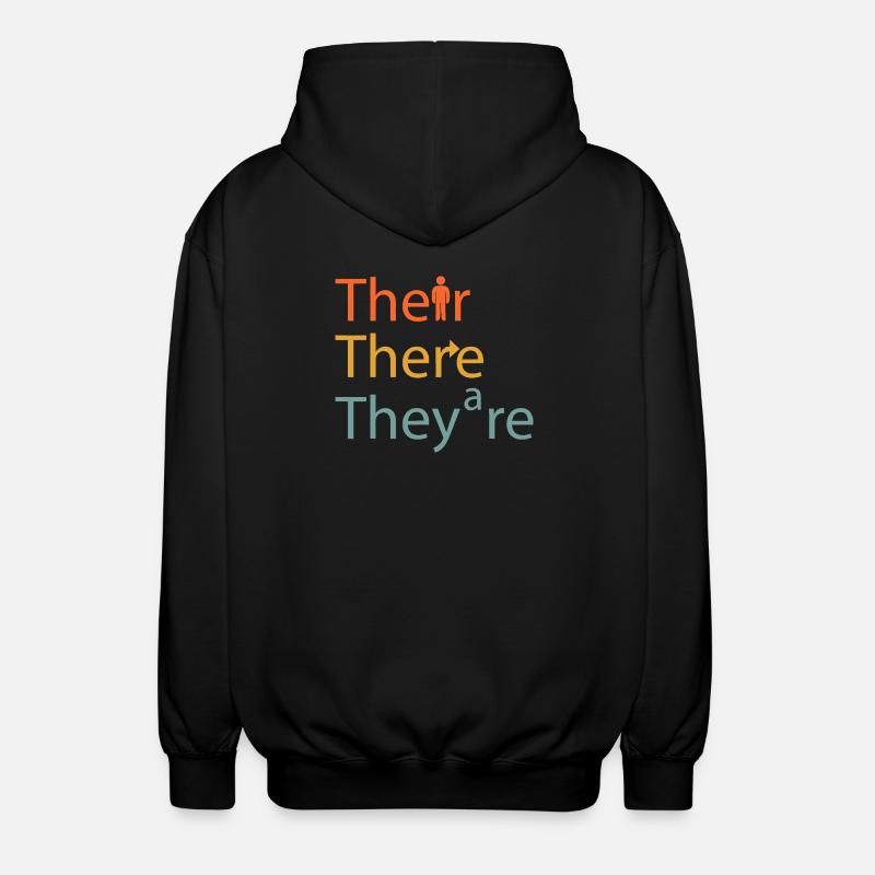 Pronoun Trio Typographic Puzzle - Unisex Hooded Jacket - black