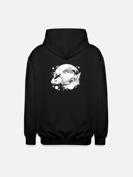 Fishing Street Art - Unisex Hooded Jacket - black