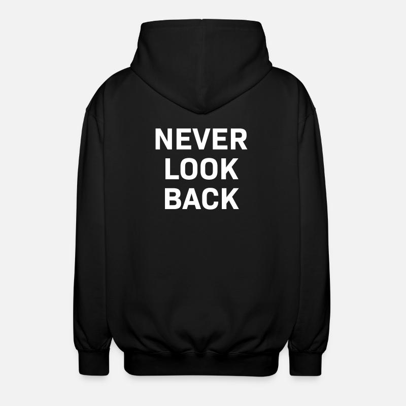Never Look Back white - Unisex Kapuzenjacke - Schwarz