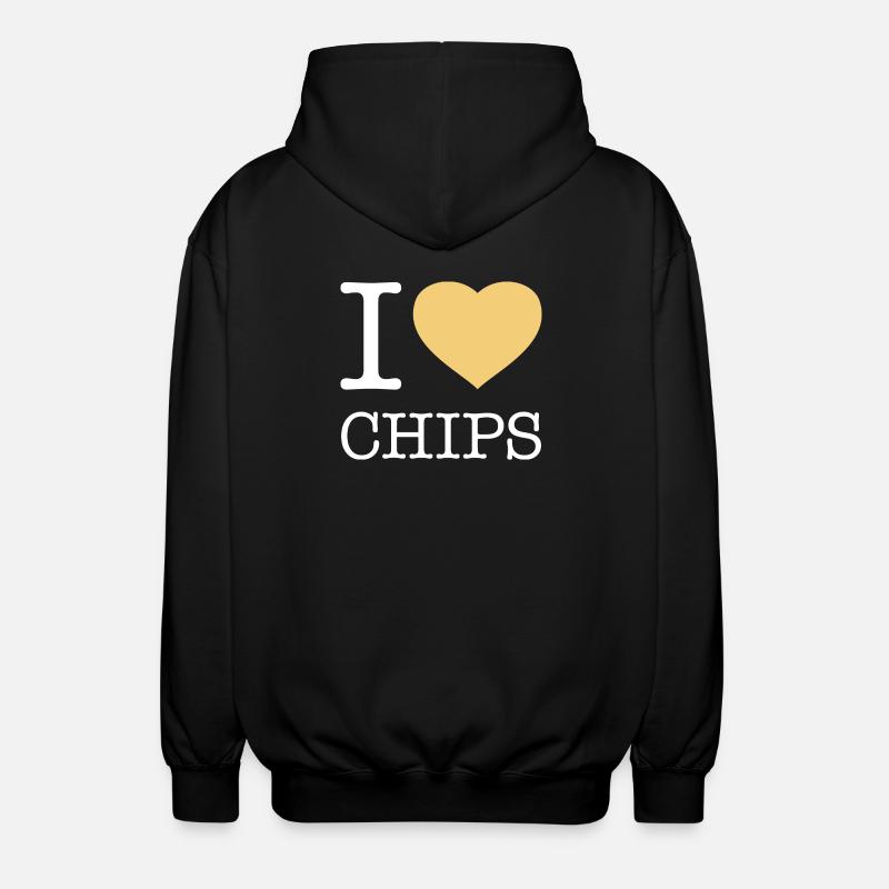I LOVE CHIPS - Unisex Hooded Jacket - black