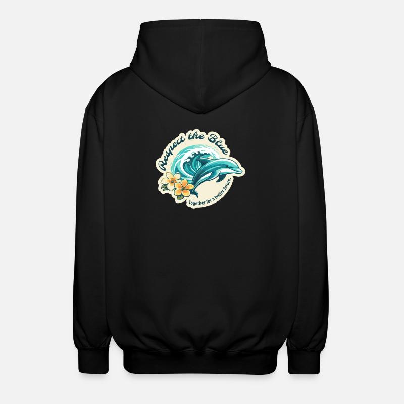 Protéger le Bleu - Dolphin - Veste à capuche unisexe - noir