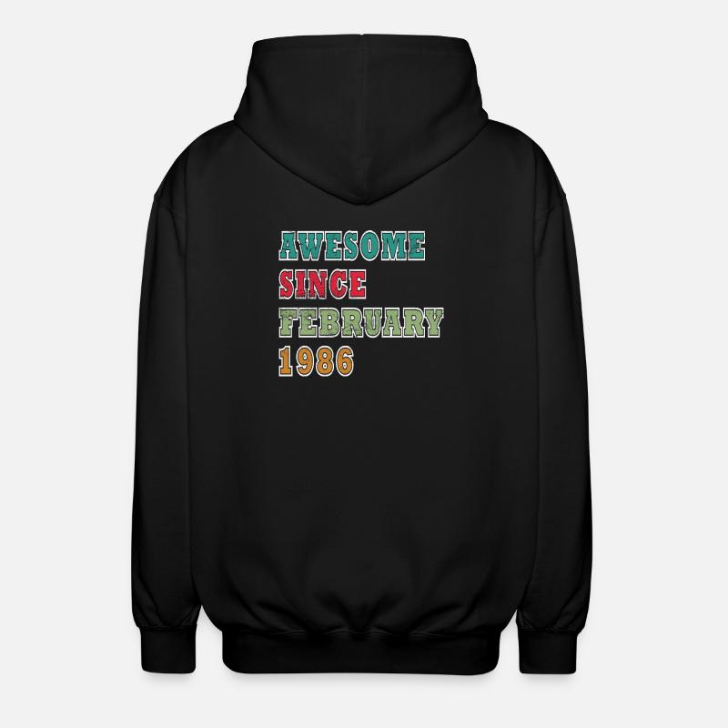 February 1986 Birthday Legend - Unisex Hooded Jacket - black