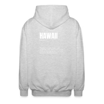 Langue de la fierté hawaïenne - Veste à capuche unisexe - gris clair chiné - Dos - AI Model Male 185 light (185cm)