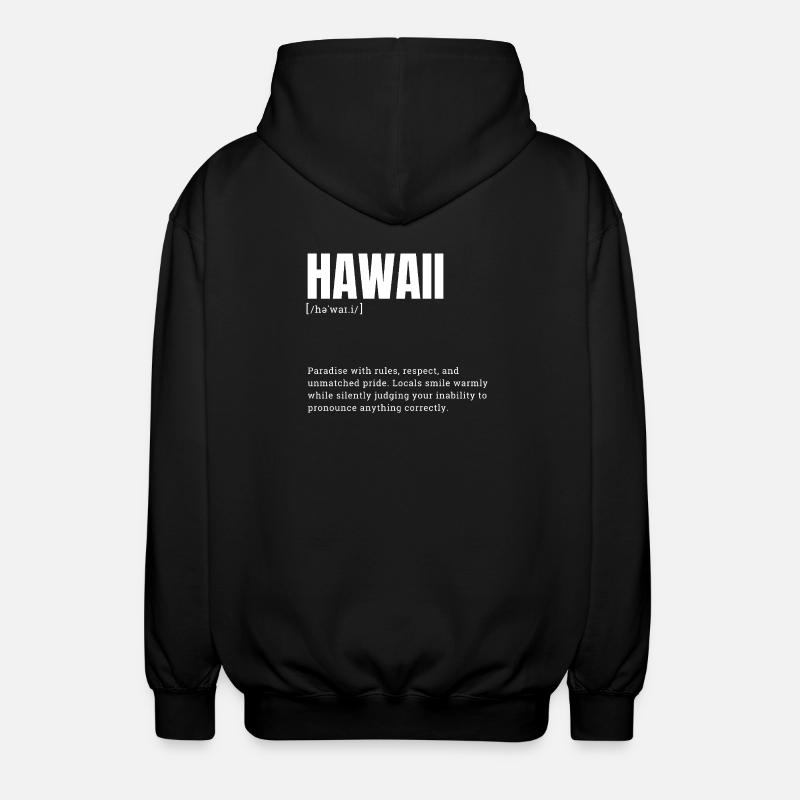 Hawaii Pride Language - Unisex Hooded Jacket - black