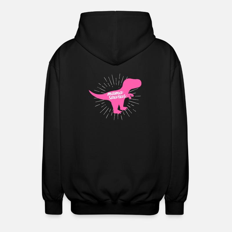 Mamasaurus T-Rex Dinosaurier Pink Silhouette Geschenk - Unisex Kapuzenjacke - Schwarz