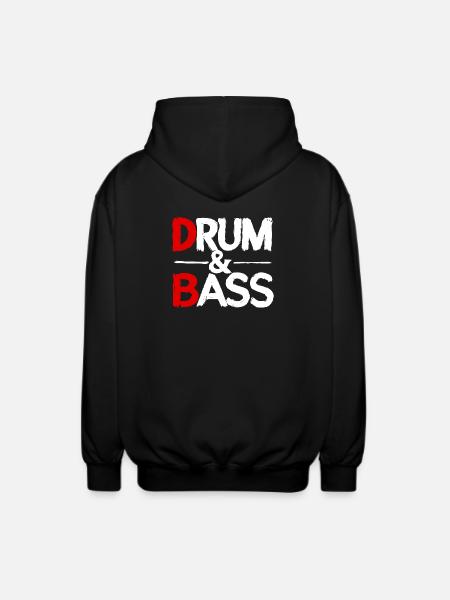 Drum & Bass / Rum & Ass Distressed - Unisex Kapuzenjacke - Schwarz