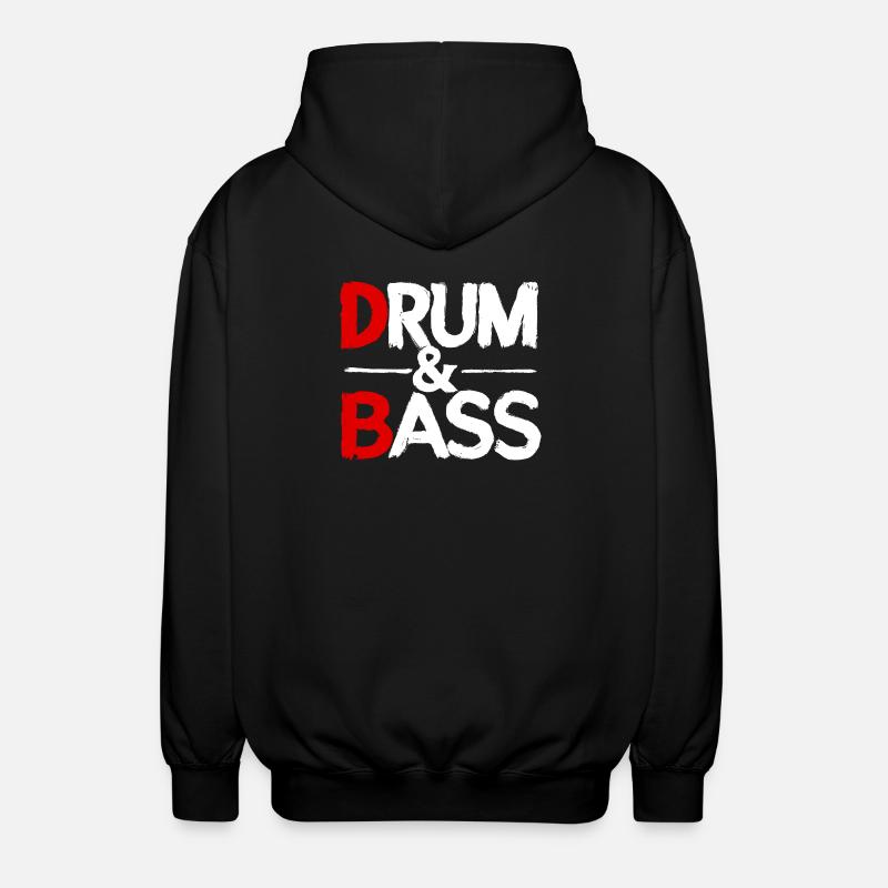 Drum & Bass / Rum & Ass Distressed - Unisex Kapuzenjacke - Schwarz