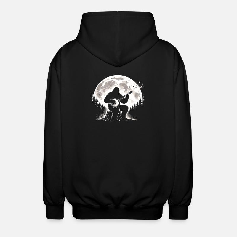 Bigfoot Banjo Moon - Unisex Hooded Jacket - black