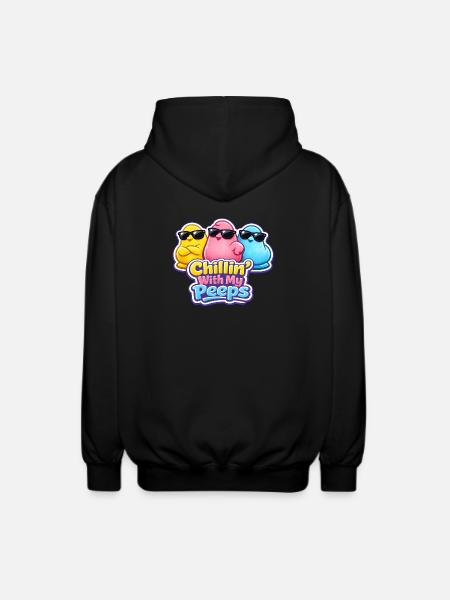 Chick, Spring, Flowers, Summer, Easter, Garden - Unisex Hooded Jacket - black