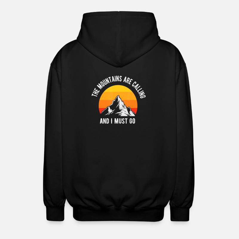 Mountains Are Calling Sunset Peak - Unisex Hooded Jacket - black