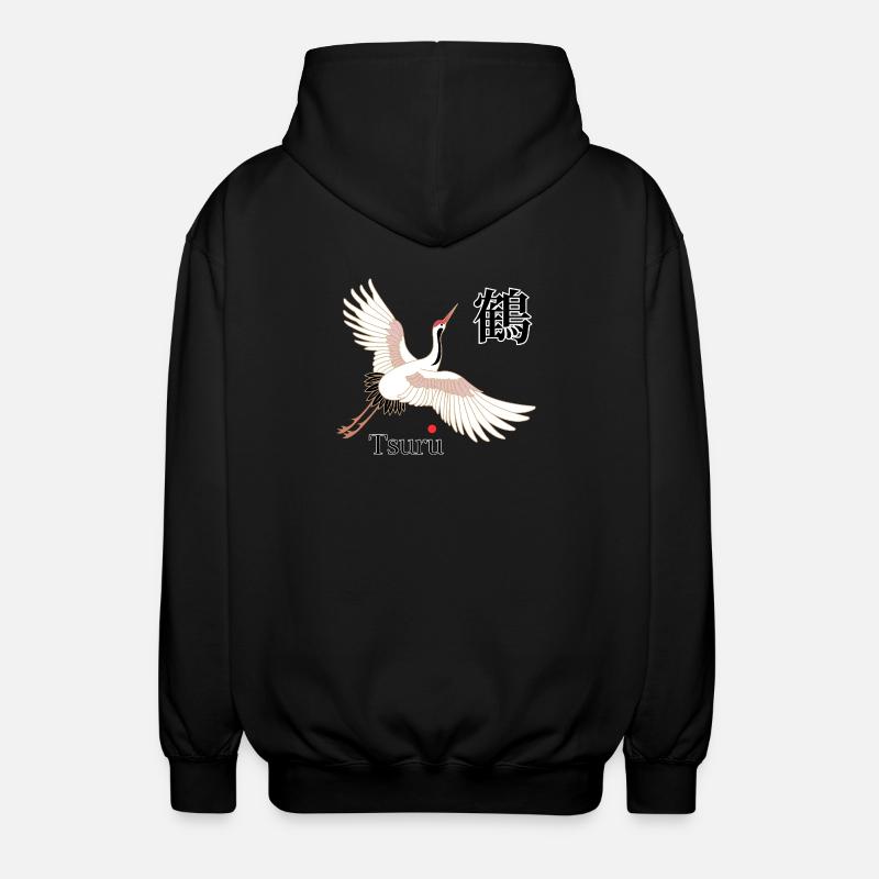 Tsuru Flugkunst Kanji - Unisex Kapuzenjacke - Schwarz