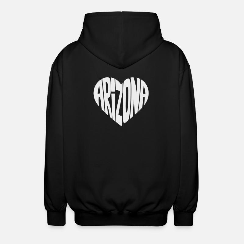 Arizona Heart Typo - Unisex Hooded Jacket - black