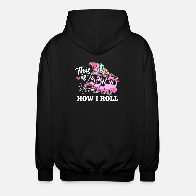 Eisdiele Eiswagen Eis Eiscreme - Unisex Hooded Jacket - black