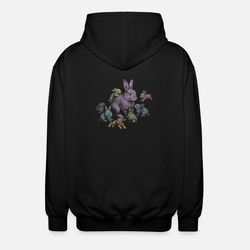 Lapin - Veste à capuche unisexe - noir