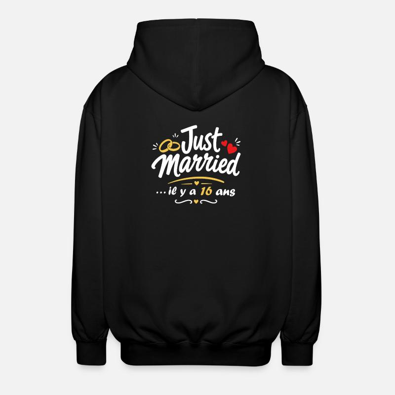 Just Married 16 Ans - Veste à capuche unisexe - noir
