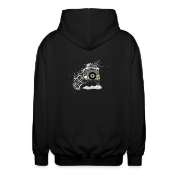 Defender Splash hinten - Unisex Kapuzenjacke - Schwarz - Hinten - AI Model Male 185 light (185cm)