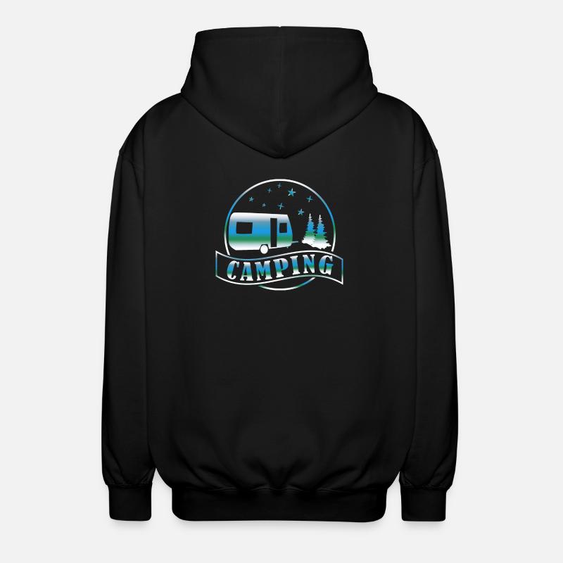 Camping Caravan Wald - Unisex Kapuzenjacke - Schwarz