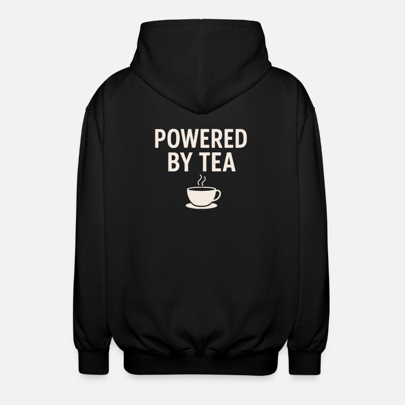 Powered by Tea Mug - Unisex Hooded Jacket - black