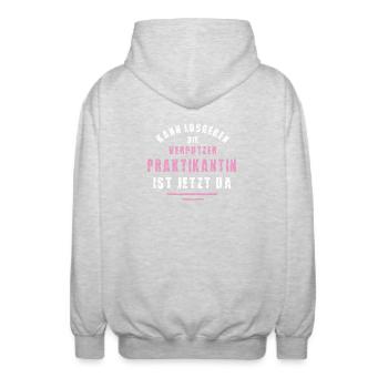 Verputzer Praktikantin Danke Praktikum Verputzerei - Unisex Kapuzenjacke - Hellgrau meliert - Hinten - AI Model Male 185 light (185cm)