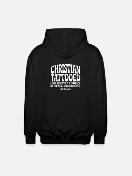 Christian Tattooed Look Beneath Surface - Unisex Hooded Jacket - black