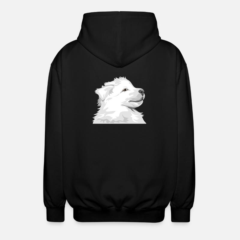 Weißer Welpe - Unisex Kapuzenjacke - Schwarz