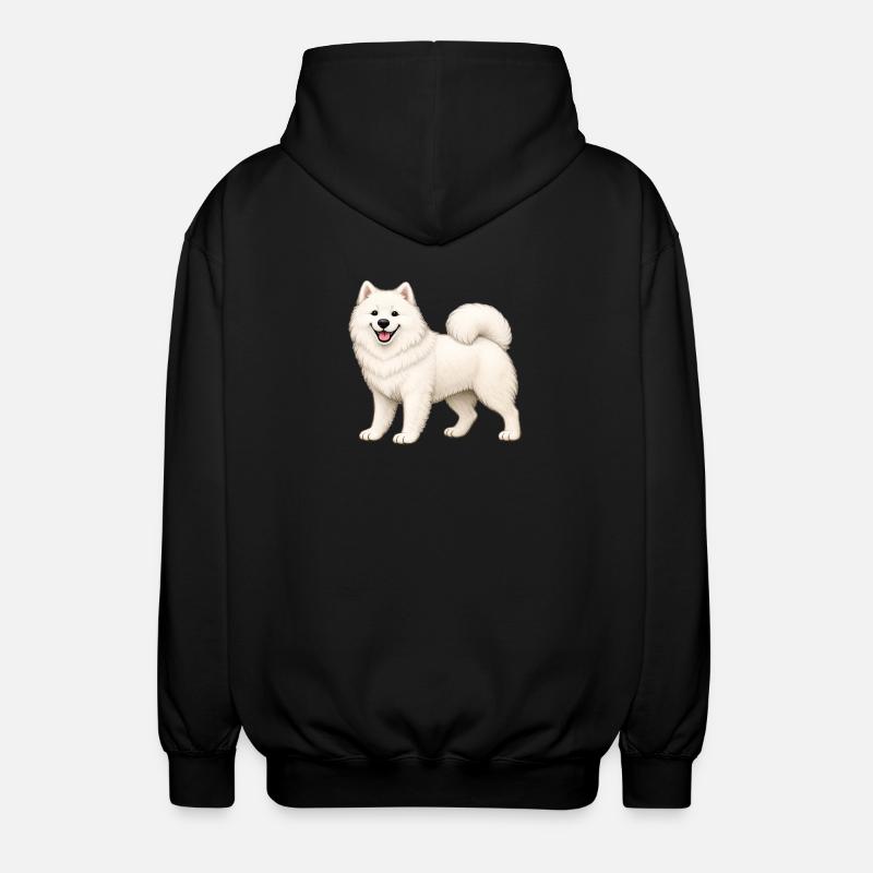 Samoyède Blanc Fourru - Veste à capuche unisexe - noir