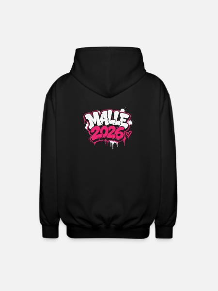 MALLE 2026 Graffiti Print - Unisex Kapuzenjacke - Schwarz