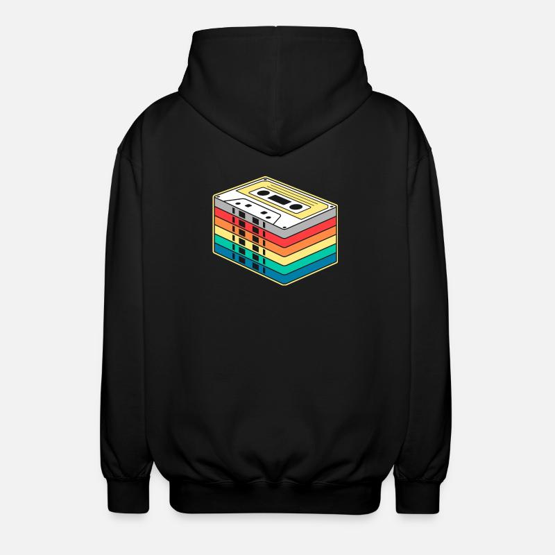Vibrant Rainbow Kassette - Unisex Kapuzenjacke - Schwarz