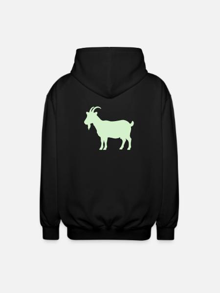 Mintgrüne Ziegen-Silhouette - Unisex Kapuzenjacke - Schwarz