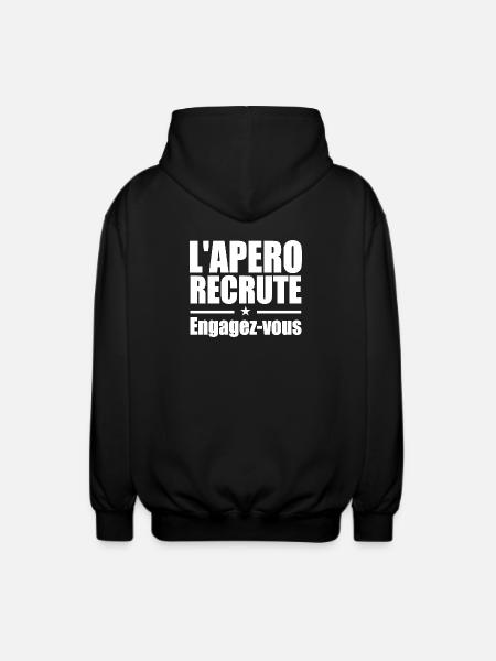 L'apéro recrute Engagez-vous - Veste à capuche unisexe - noir