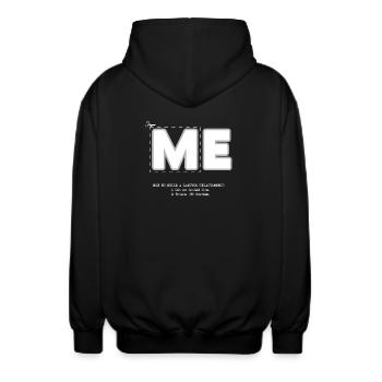 Me (dark) - Unisex Hooded Jacket - black - Back - AI Model Male 185 light (185cm)