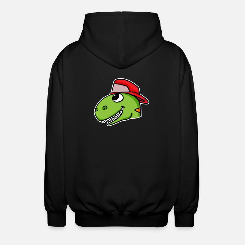Dinosaur Head Dino - Unisex Hooded Jacket - black