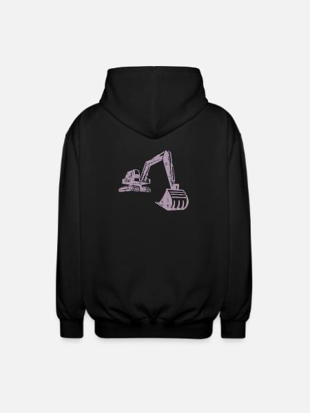 Bagger Silhouette Bauarbeiter Grunge Design - Unisex Kapuzenjacke - Schwarz