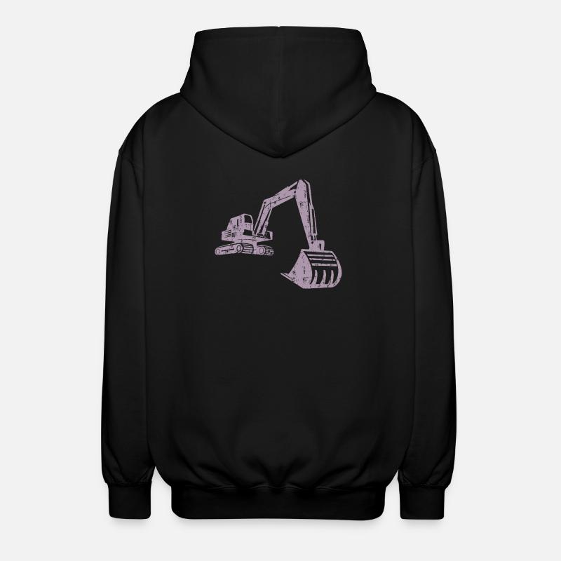 Bagger Silhouette Bauarbeiter Grunge Design - Unisex Kapuzenjacke - Schwarz