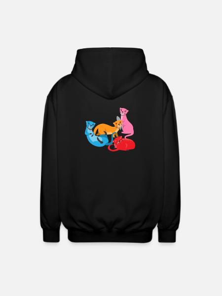 Sea Otter Cartoon Otter - Unisex Hooded Jacket - black