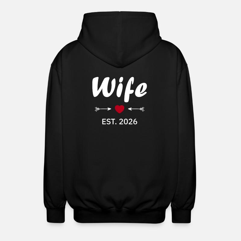 Ehefrau ist 2026 - Unisex Kapuzenjacke - Schwarz