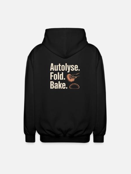 Autolyse Fold Bake Bread Art - Unisex Hooded Jacket - black