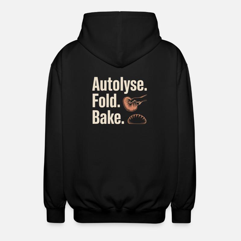 Autolyse Fold Backe Bread Kunst - Unisex Kapuzenjacke - Schwarz