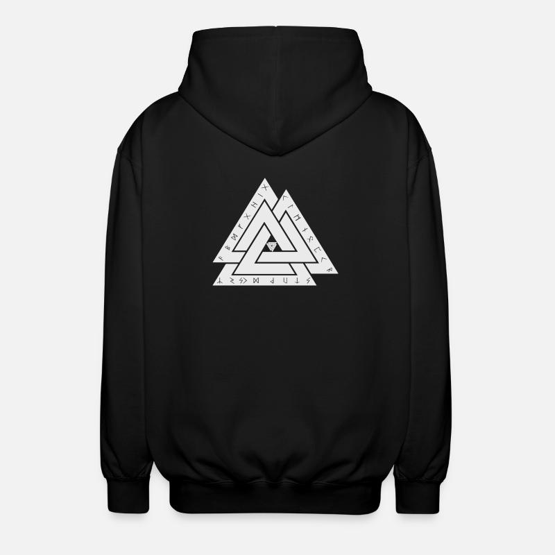 Valknut Wikinger Symbol - Unisex Kapuzenjacke - Schwarz