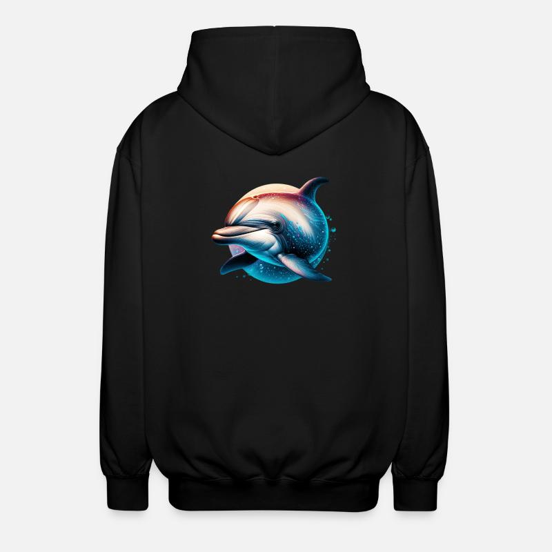 Delfin - Unisex Kapuzenjacke - Schwarz